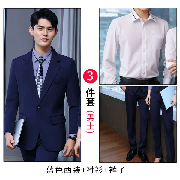 Classic suit jacket, shirt, trousers