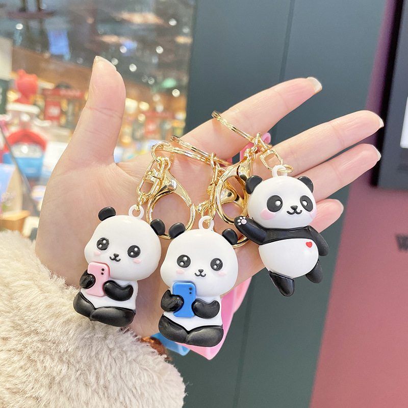 Pvc Cartoon Bear Doll Keychain Couple Style Car Pendant Key Ring Chain Wholesale Creative Toy Portable Accessory