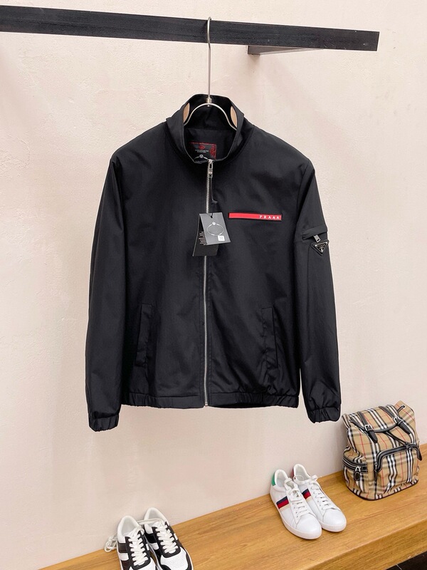 1.1 Authentic 2024 Autumn/Winter Pura Nylon Pocket Triangle Logo BLCG Stand Collar Workwear Jacket for Men and Women