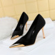 9318-1 Style Banquet Fashion Light Luxury High Heel Shoes Thin Heel High Heel Metal Pointed Suede Women's Shoes Single Shoe