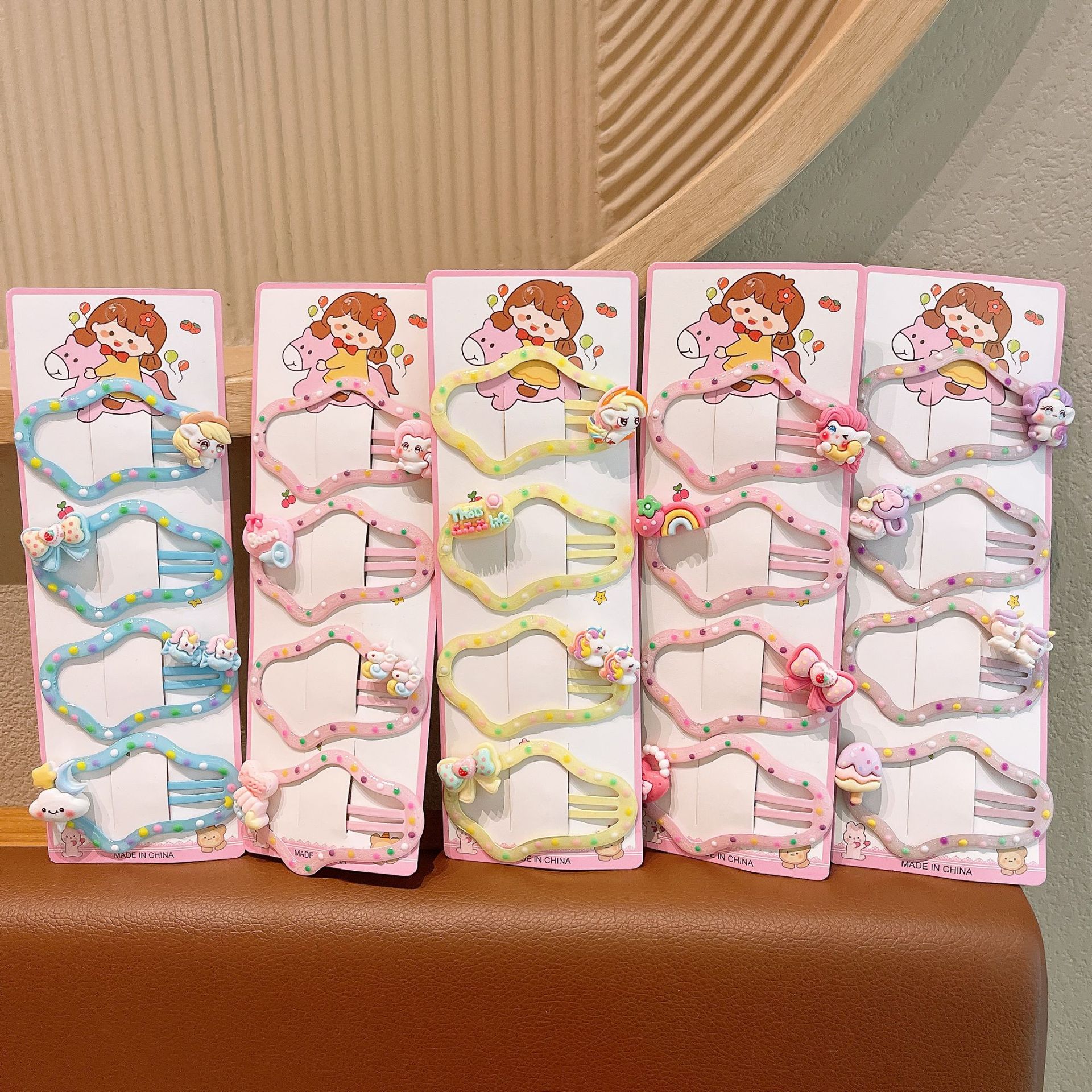 Niños BB lindos clips de cabello nubes gradientes Sanli Chica clips laterales de la cabeza de la niña pequeña clips de cabello