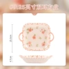 Ten Miles of Peach Blossom❀-9.25-inch square plate with two ears (underglaze color process)