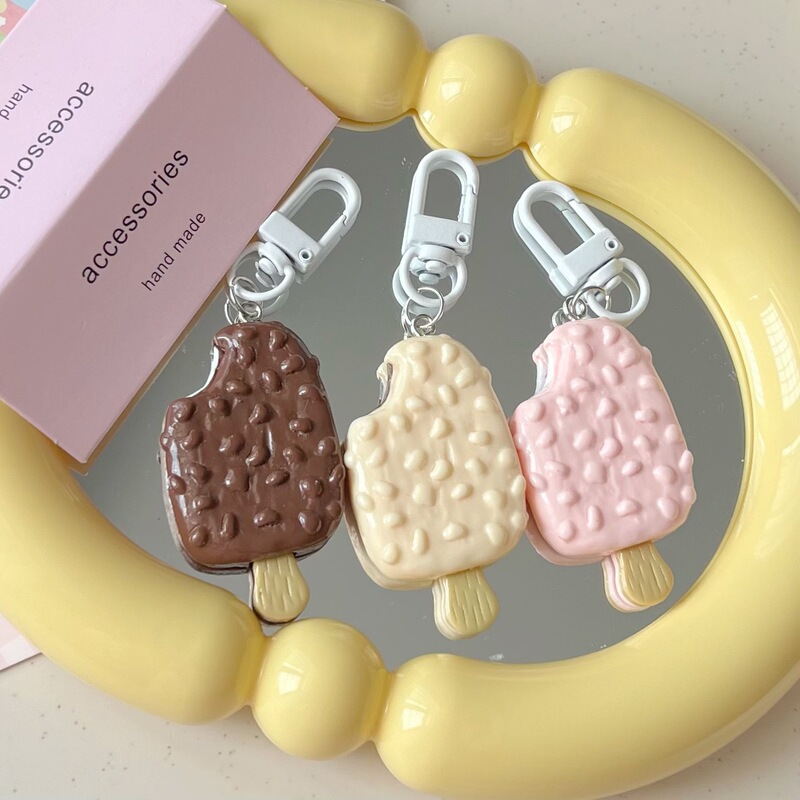 Melon seeds ice cream key chain cute cartoon simulation food play bag pendant couple girlfriends gift accessories pendant Melon seeds ice cream key chain cute cartoon simulation food play bag pendant couple girlfriends gift accessories pendant