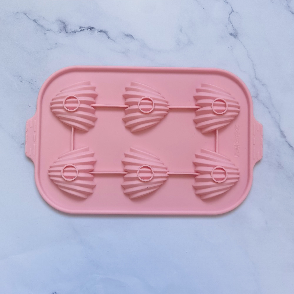 6 conchas en forma de corazón 75 molde de silicona pastel helado pudín molde de postre jabón utensilios