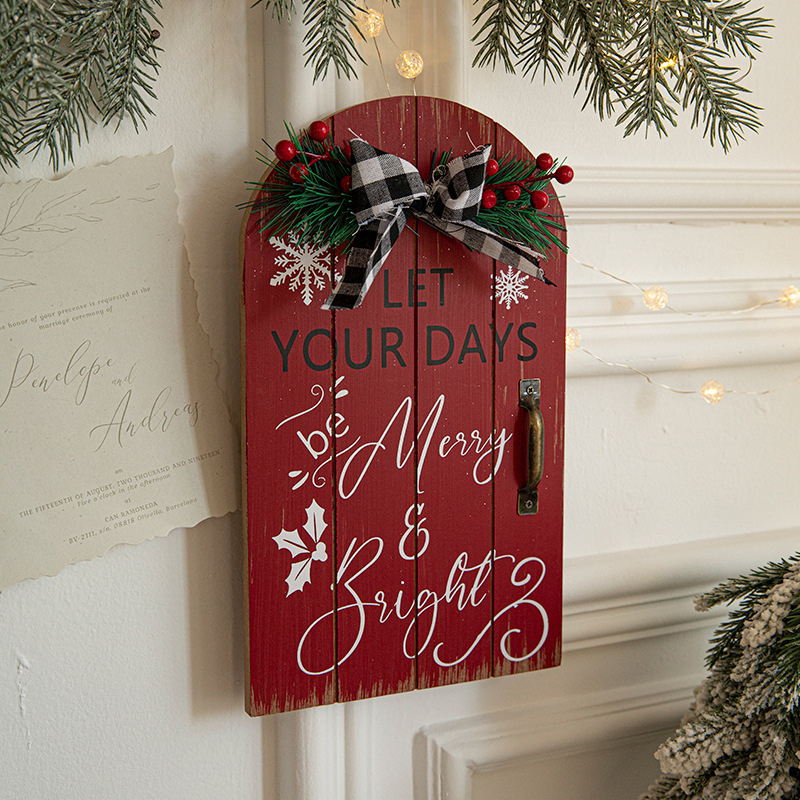 Nuevos adornos navideños exquisitos, accesorios de decoración para escenas navideñas, decoraciones colgantes de madera, adornos para pared, adornos para puerta, letreros para puerta