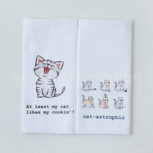 Factory Labeling on behalf of daily necessities spring cat fun pure polyester printing microfiber kitchen scouring pad kitchen