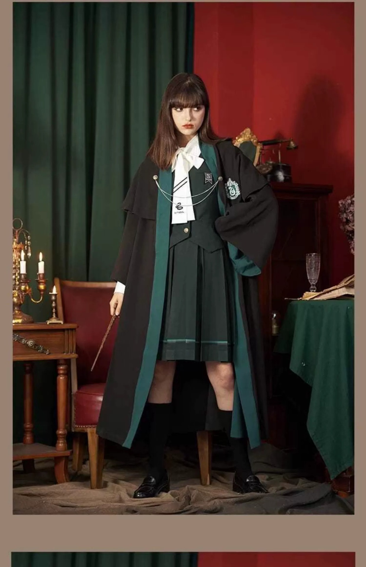 哈利波特魔法袍jk制服巫师袍连帽长短款斗篷英伦学院风男女-阿里巴巴