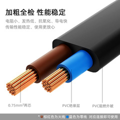 National standard two flat plug power cord 2 cores two plug single head bare tail power cord national standard plug wire welding power cord