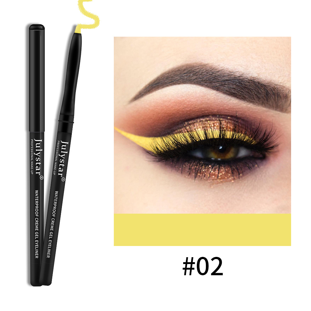 Julystar durable color gel waterproof and not easy to smudge white eyeliner pen_voghion.com