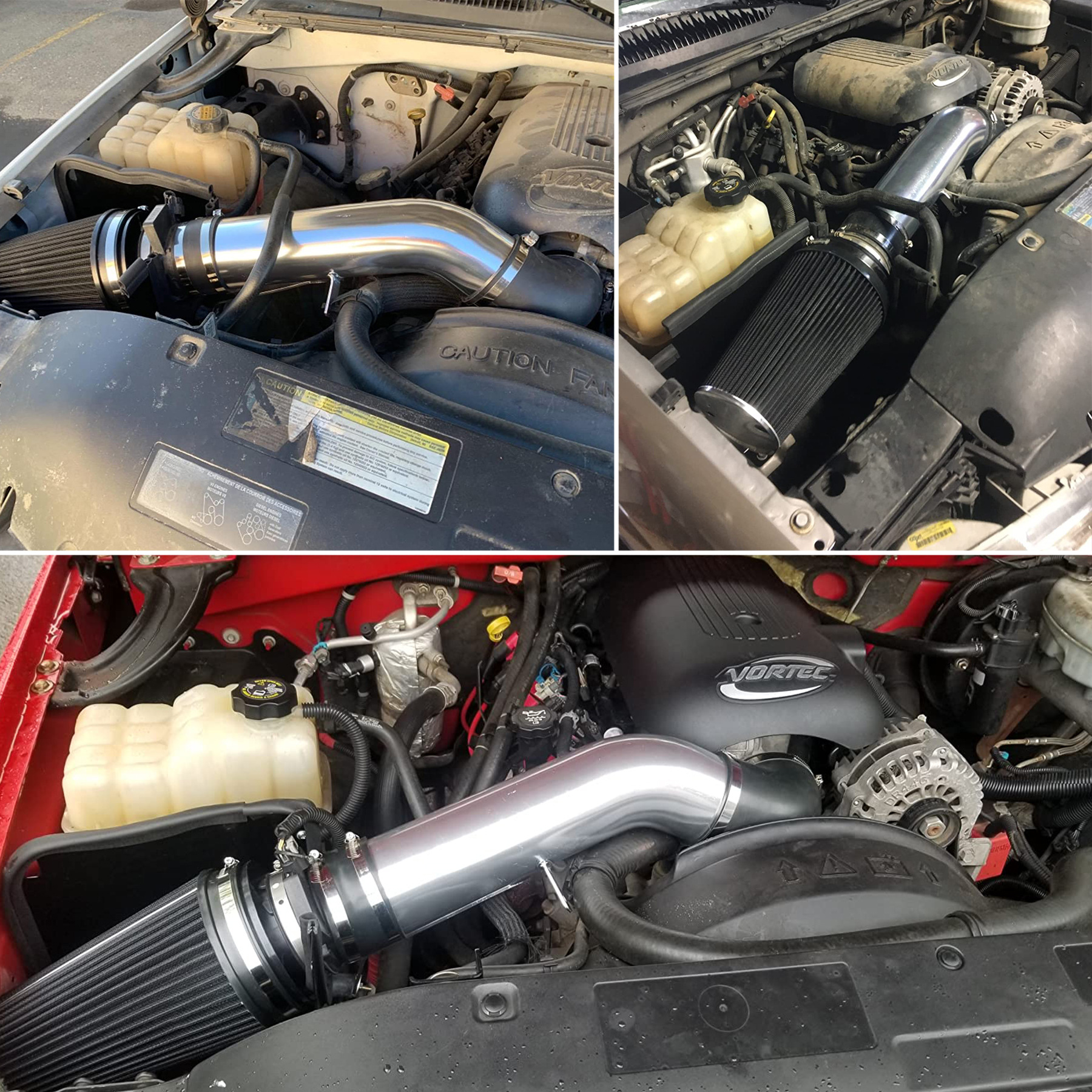 Car Air Intake Kit Modified Intake Aluminum Pipe for Gmc Chevrolet V8 1999-2006