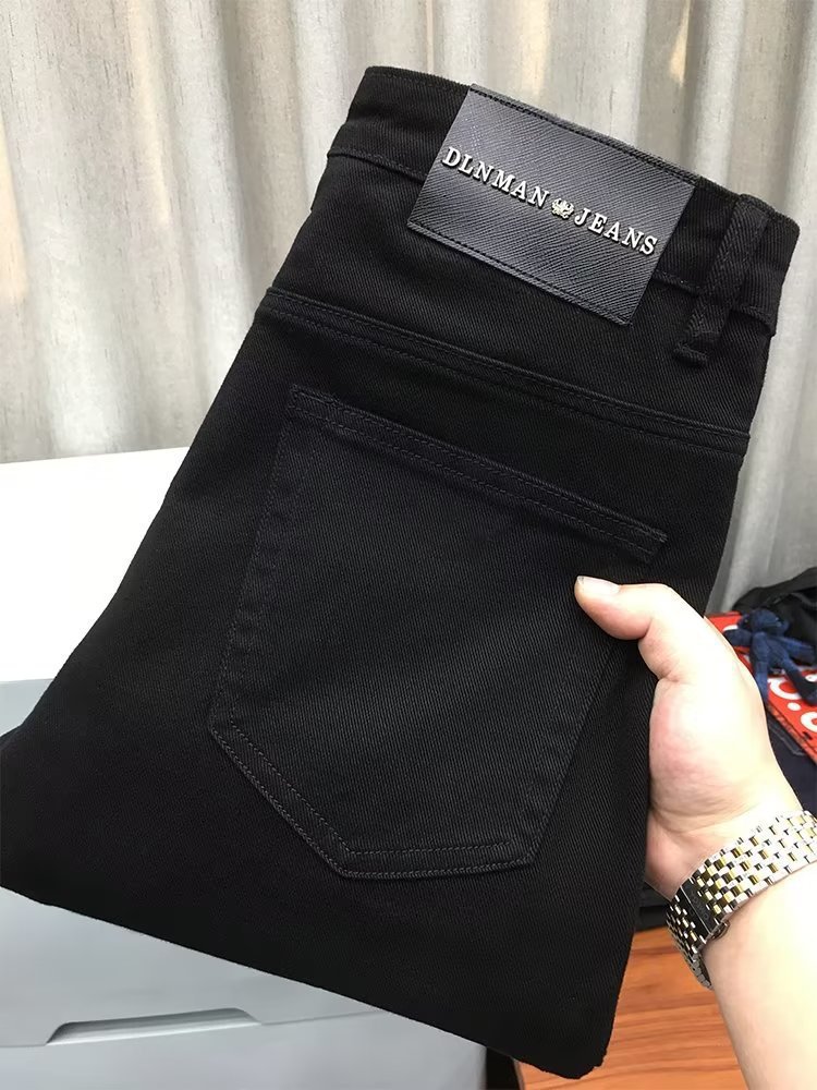 Men's Slim Fit Black Jeans – Stretch Denim, Straight Leg & Business Casual (28-36, Classic Wash)_mkmklike.com