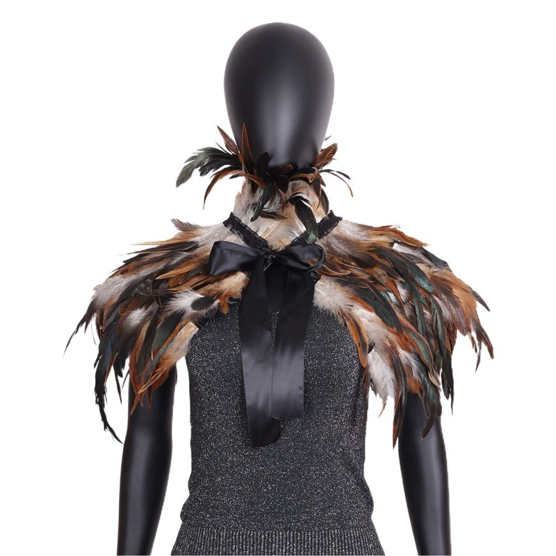 Фабрика прямой Хэллоуин платье перо шарф один костюм партии