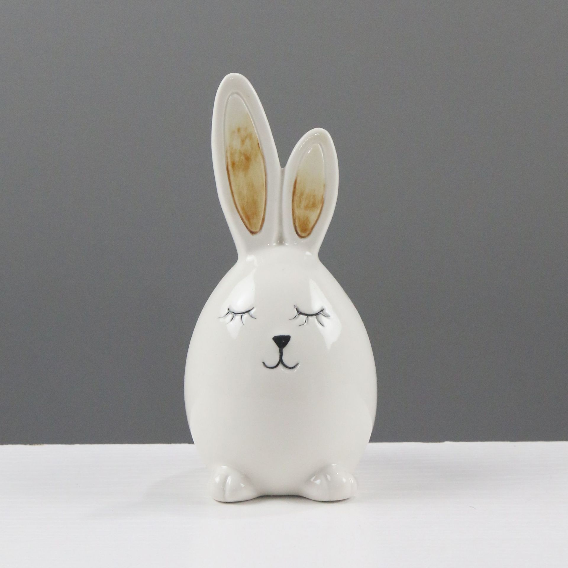 Personalidad nórdica de cerámica pintada en oro ligera de lujo conejo adornamiento creativo para el hogar joyería de la sala de estar regalos de Pascua
