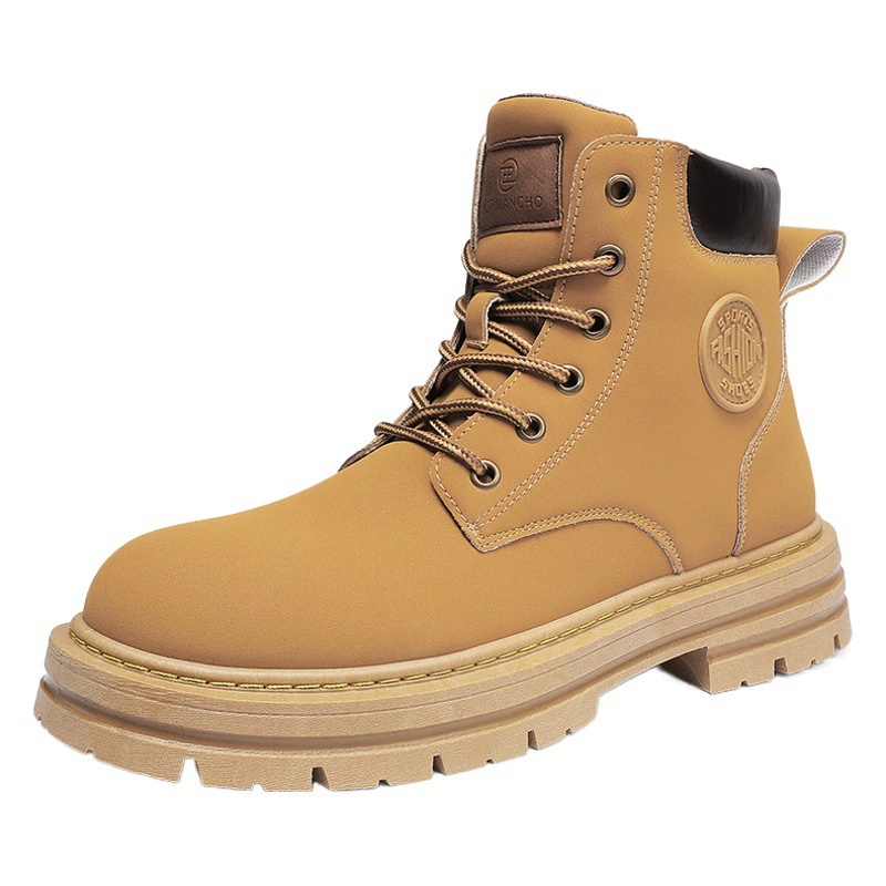 Ботинки из ревеня 2022 новые высокие ботинки Joker модные мужские ботинки Martin на толстой подошве, туфли на инструментальной основе, оптом в наличии