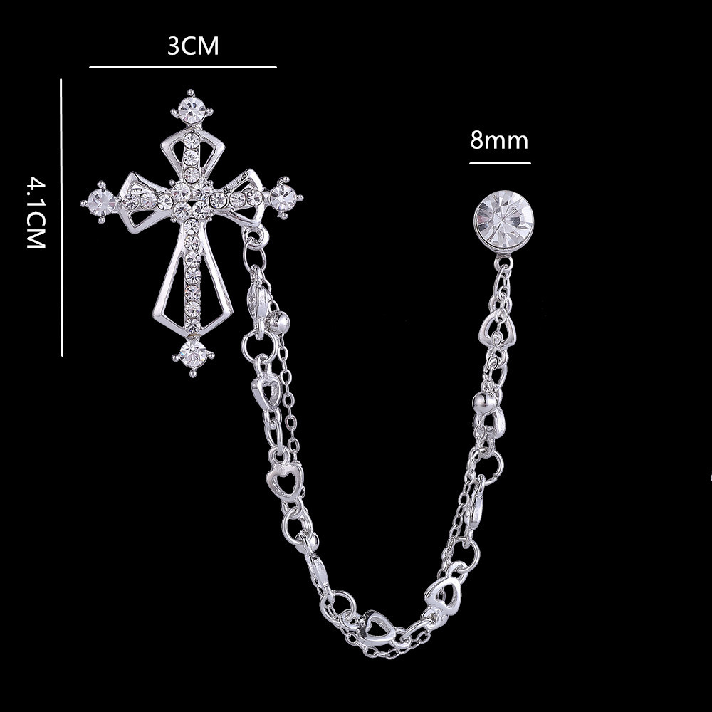 Moda corona alas diamante borla hombres traje broche simple todo partido traje vestido abrigo ramillete accesorios