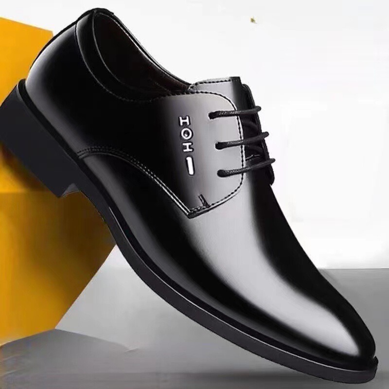 New Business Dress Shoes Men's Casual Wedding Groom British Height Increasing Summer Breathable Youth Pointed Men's Shoes