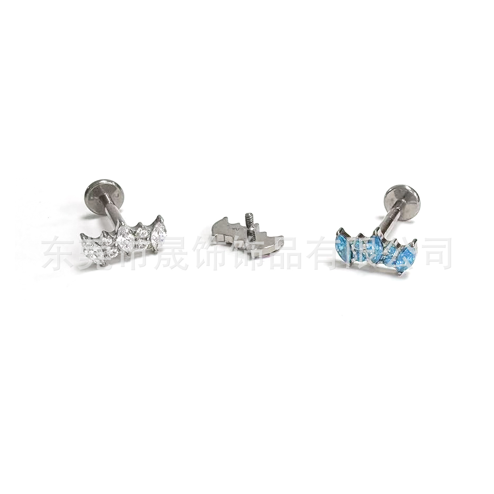 F136 Titanium Alloy Crown 马眼 Ear Stud Studded 5A Cubic Zirconia Helix Cartilage Stud G23 Titanium Internal Thread Labret Stud Piercing Jewelry