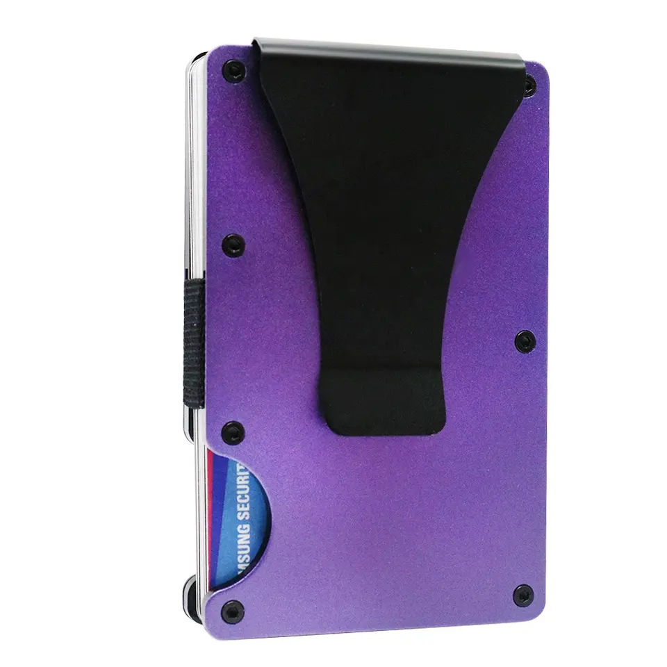 Cartera metálica antirrobo y antimagnética RFID para tarjetas de crédito, de fábrica, en stock en Amazon, de alta demanda, con opción de personalización de logotipo.