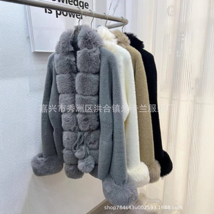 Eco-Friendly European Mink Cross-Border Foreign Trade Wholesale Large Fur Collar Slim Coat Faux Fox Fur Women's Plush Coat Fur Jacket