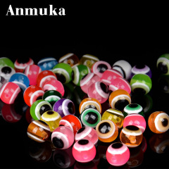 50路亞新款魚眼擋珠豆子6/8mm五色釣組彈銅鉛仿生擋珠淡海水