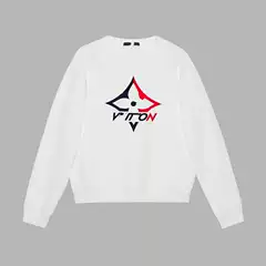 Cross-Border Ready Stock 2025 EU Edition Lv-style Heavyweight Crewneck Streetwear Unisex Hoodie Long-Sleeve T-Shirt for Men & Women Wholesale