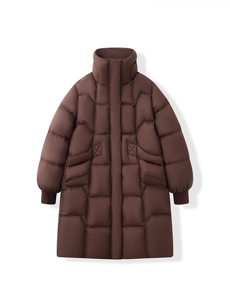Chaqueta de plumón de alta gama para mujer, estilo europeo de invierno, longitud media, con 90% de plumón de pato blanco, corte holgado, efecto adelgazante, abrigo grueso.