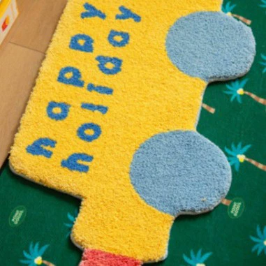 Small Building Block Car Dopamine Children's Fun Bedroom Entrance Carpet Cartoon Cute Bathroom Floor Mat (Avtomobil döşəmə paspasları) - 1-baby-yellow-4585
