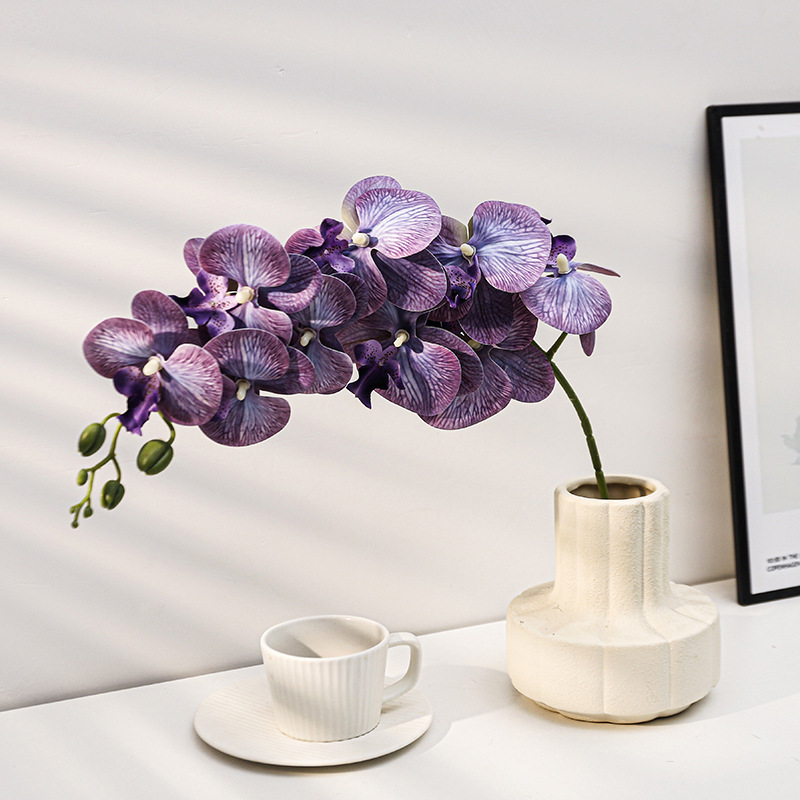 Orquídea de mariposa impresión 3D de 10 cabezas de impresión de flores falsas decoración de sala de estar de alta calidad decoración de flores secas