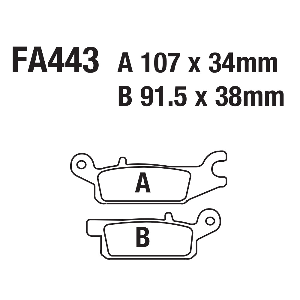 Motocicleta sinterizada a base de cobre placa de aluminio para automóviles ATV playa FA443 YFM 250 550 700