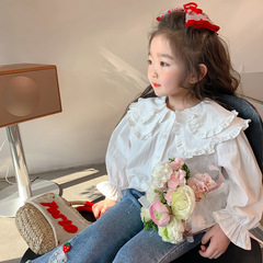 Girls' Spring Clothes Shirt 2024 New Children's Clothing Baby Long Sleeve Underwear Top Spring and Autumn Clothes Children's Shirt 