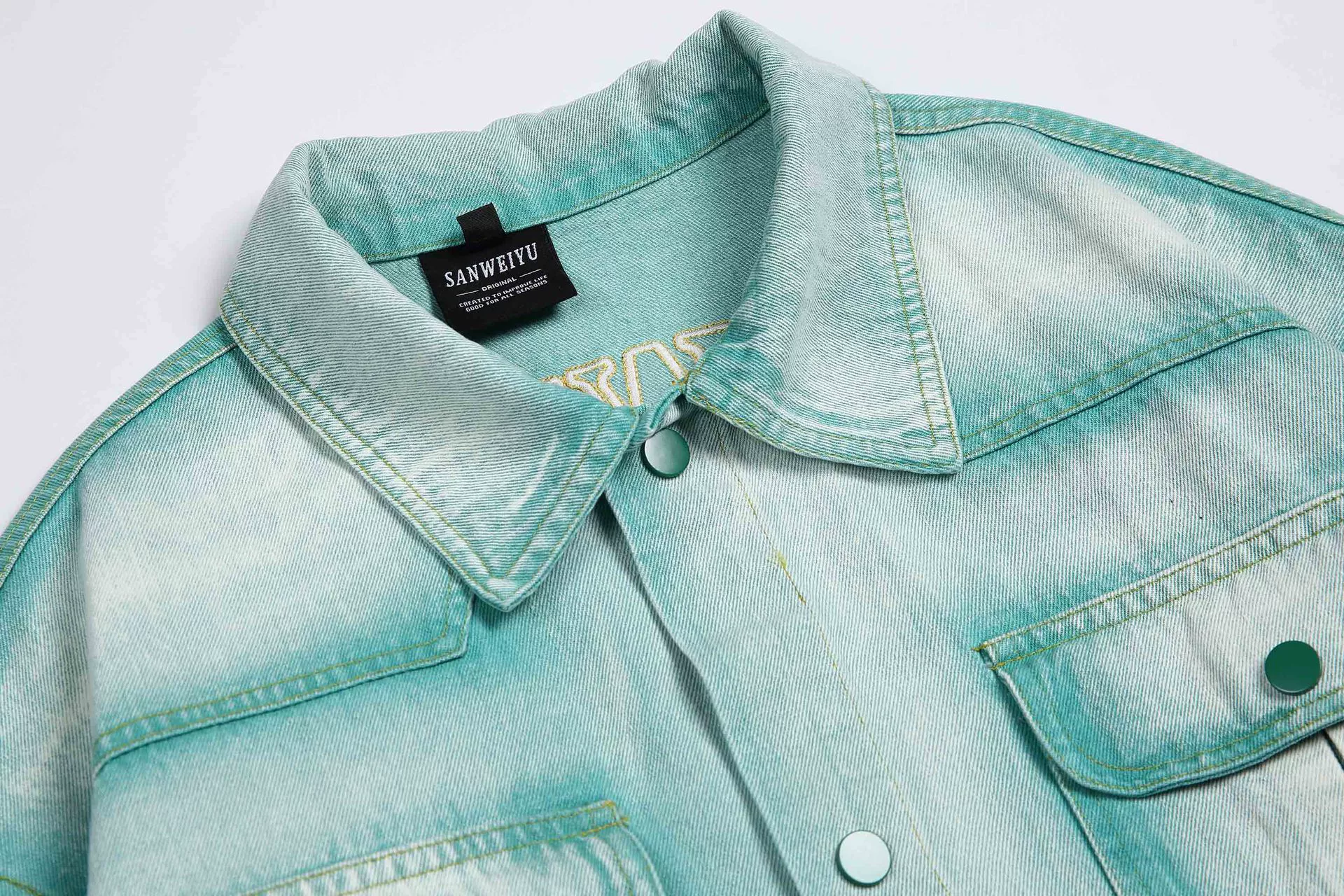 Autumn solid denim jacket