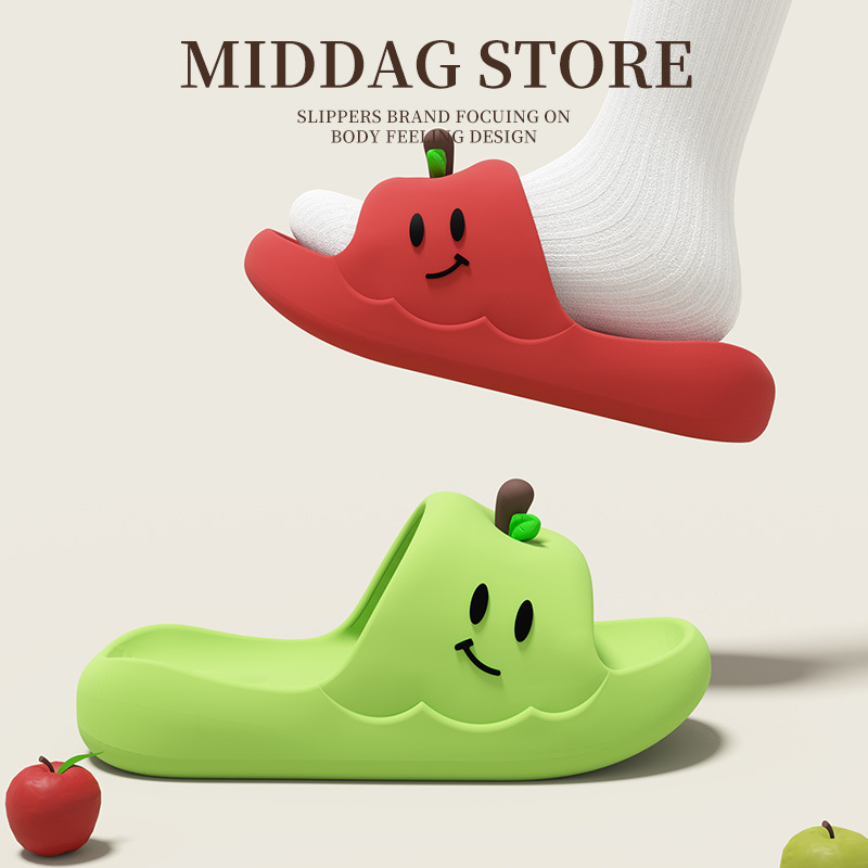 New Eva Soft Apple Slippers for Women, Summer Outdoor Wear, 2025 New Model, Non-Slip Indoor Smiley Face Sandals New Eva Soft Apple Slippers for Women, Summer Outdoor Wear, 2025 New Model, Non-Slip Indoor Smiley Face Sandals