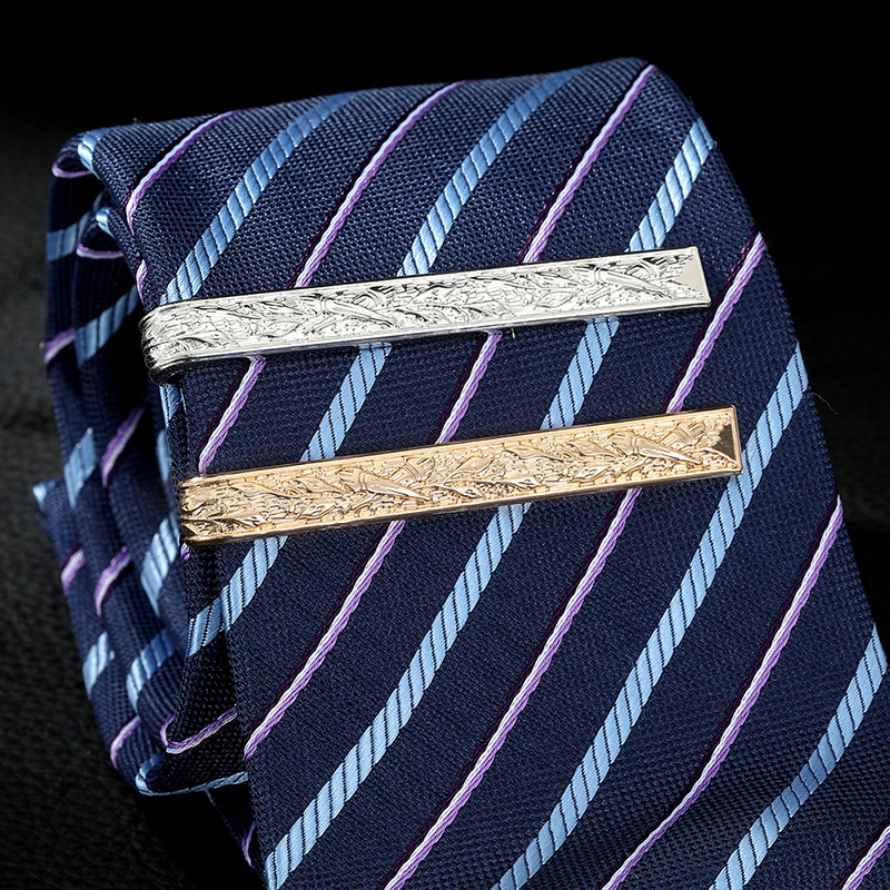 fashion new products gold and silver texture copper tie clip creative all match suit tie buckle spot_voghion.com