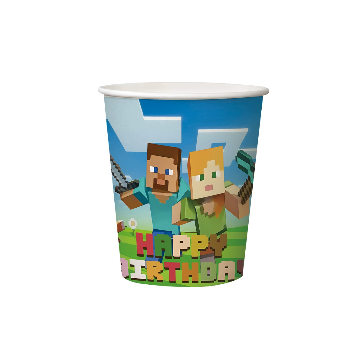 Праздничная посуда и набор для декора, набор в стиле Minecraft: день рождения, бумага и латекс, 4 варианта