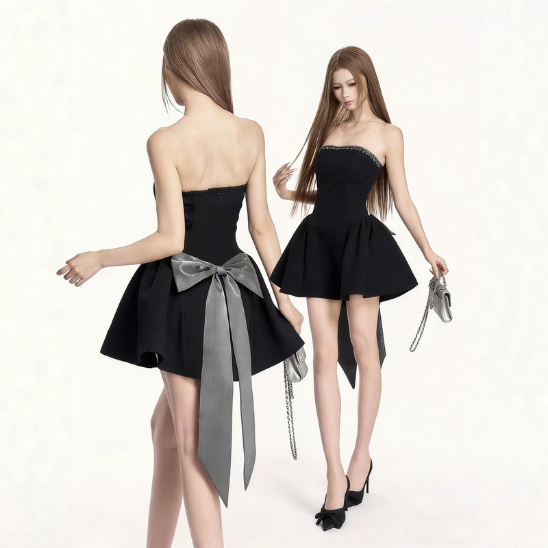French-Style Cocktail Dress, Hepburn-Style High-End Little Black Dress, Valentine's Day, Annual Party, Birthday Party, Sister Dress, Dress