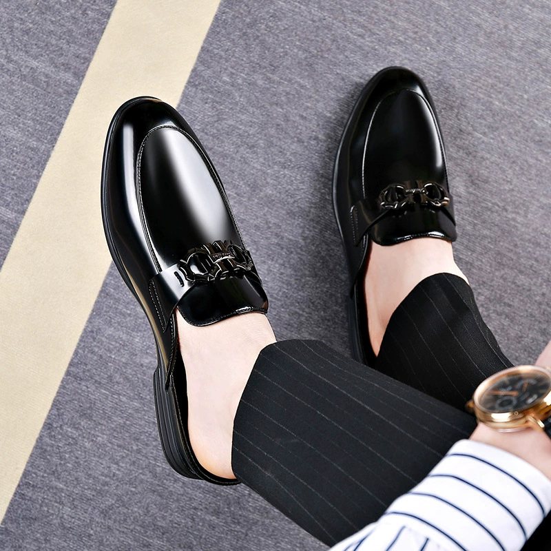 Мужские Slip-on loafer из натуральной кожи, летние босоножки-тапочки, черные, размеры 38–44