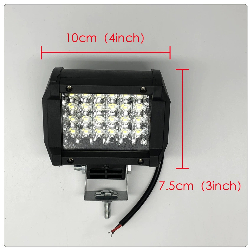 Luz de trabajo LED para automóviles 4 pulgadas 4 filas 72w luz de trabajo luz superior LED para automóviles luz auxiliar image 2