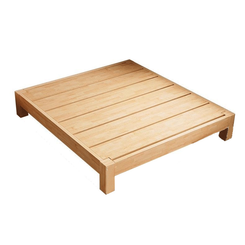 Solid Wood Double Bed Home Bed Frame Skeleton Small Apartment Japanese Style Tatami Low Bed Without Backrest Any Size Wholesale