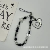 Black beads black and white love heart