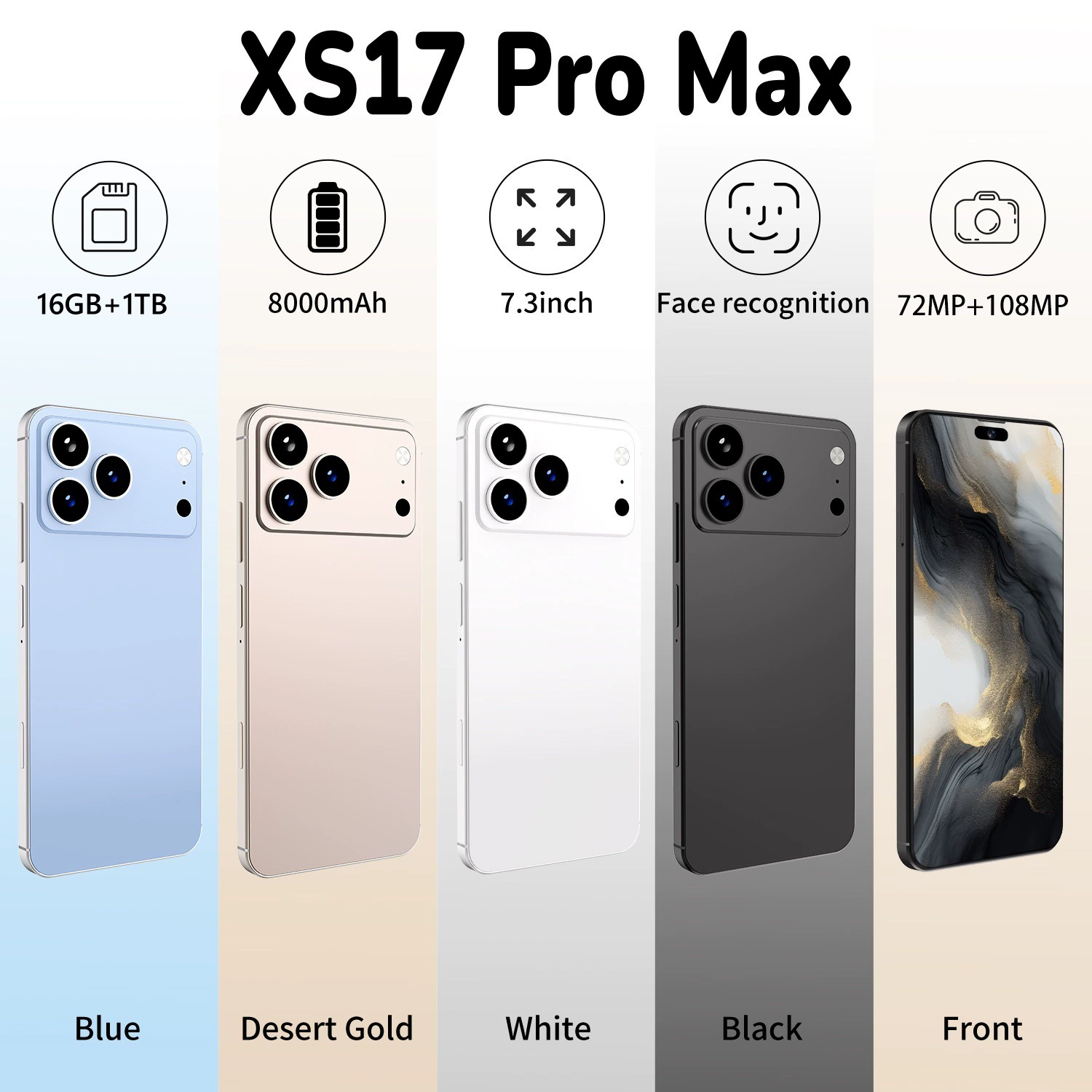 Мобильный телефон Pro, экран, 17 Pro Max, 64 ГБ