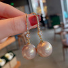 Silver needle, small bell, red earrings, silver 925 sample, South Korea, internet celebrity