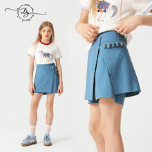 大童女童运动半身裙夏季两穿速干弹力可拆卸裙裤防走光学生短裤