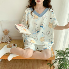 月子服夏季薄款特大码80-300斤短袖哺乳睡衣孕妇产后喂奶套装宽松