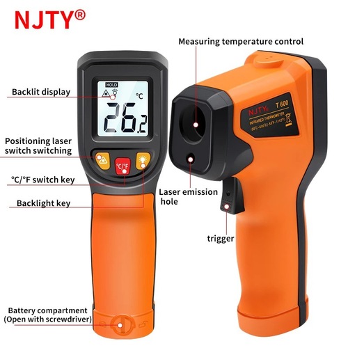 T400&T400A&T600&T600A NJTY infrared thermometer non-contact thermometer foreign trade