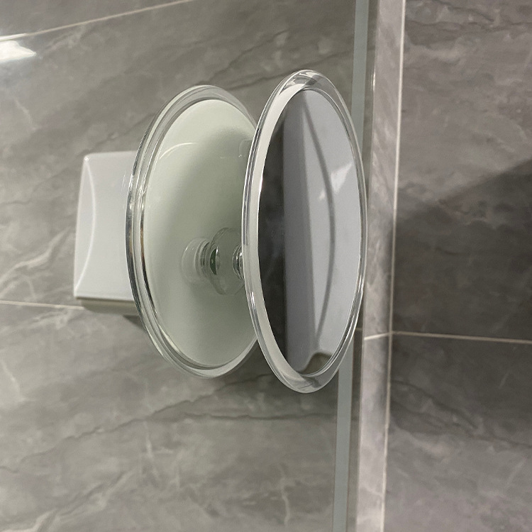 Ronda 10X15X20X agrandado transparente inodoro de una sola cara baño ventosa maquillaje espejo HD lente de cristal
