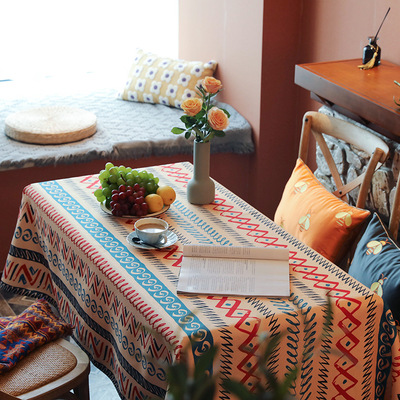 波希米亚民族几何现代简约布艺餐厅桌布茶几台布书桌布电视柜盖布|ms