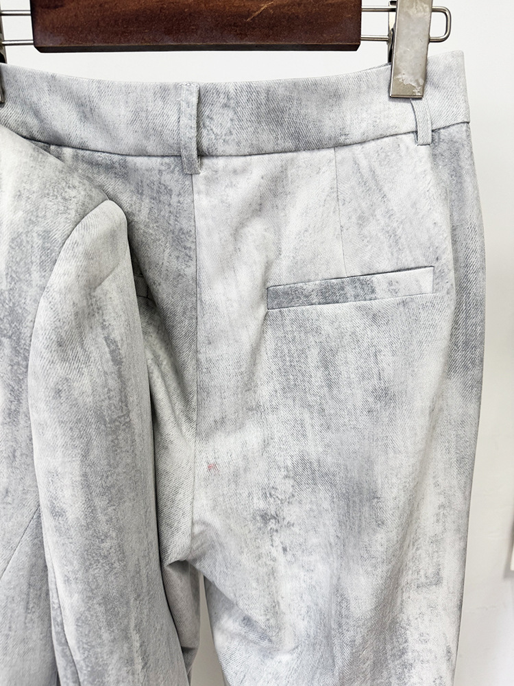 Spring Tie Dyed Printed Slim Fit Mid Length Blazer Trousers Two Piece Set 18 Spring Tie Dyed Printed Slim Fit Mid Length Blazer Trousers Two Piece Set