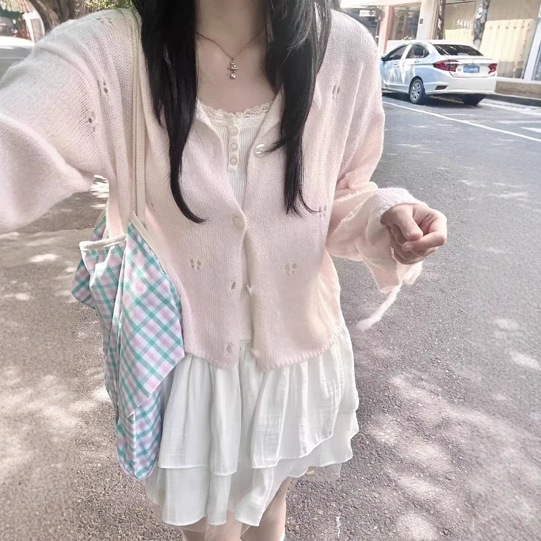 Милый весенне-летний кардиган, фуксия жакет