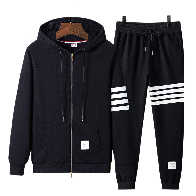 Primavera y otoño transfronterizos trajes de ocio de moda para hombres chaqueta con capuzas pantalones deportivos de comercio exterior marca de moda de dos piezas
