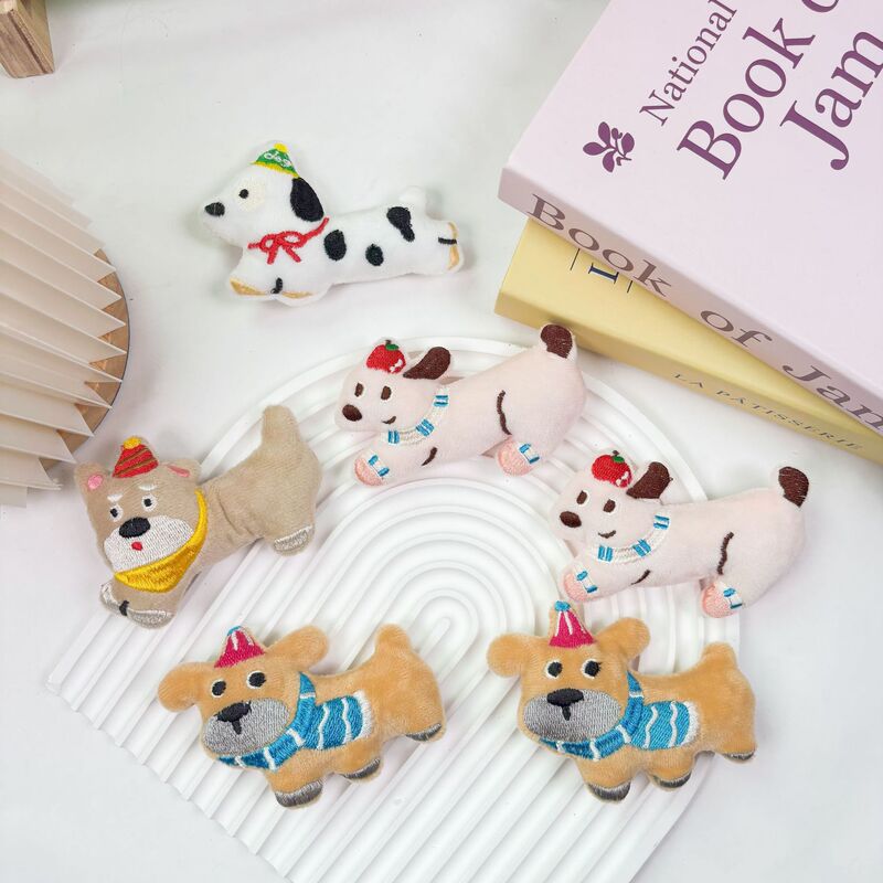 新しいスカーフ子犬ぬいぐるみペンダントキーホルダーバッグペンダント diy ブローチヘアアクセサリー犬アクセサリーアクセサリー|undefined